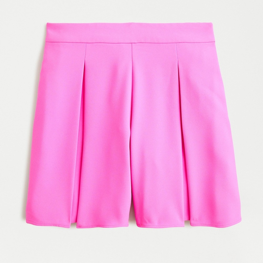 Jcrew lucky crepe pleated shorts in neon berry